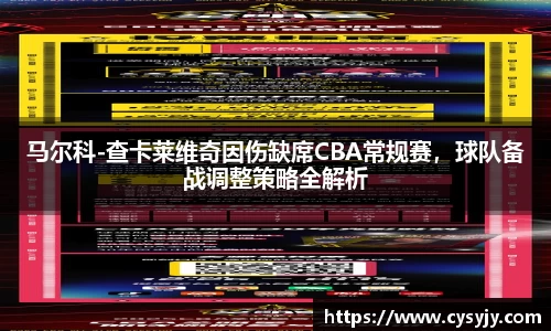 马尔科-查卡莱维奇因伤缺席CBA常规赛，球队备战调整策略全解析