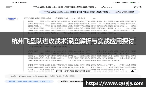 杭州飞盘队进攻战术深度解析与实战应用探讨