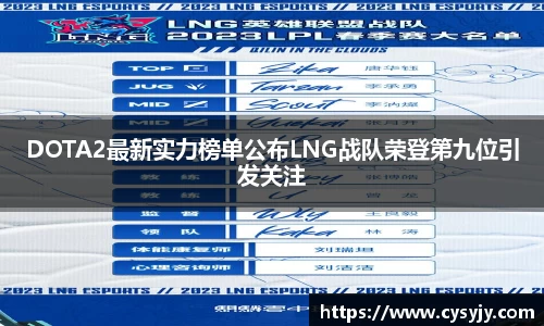 DOTA2最新实力榜单公布LNG战队荣登第九位引发关注